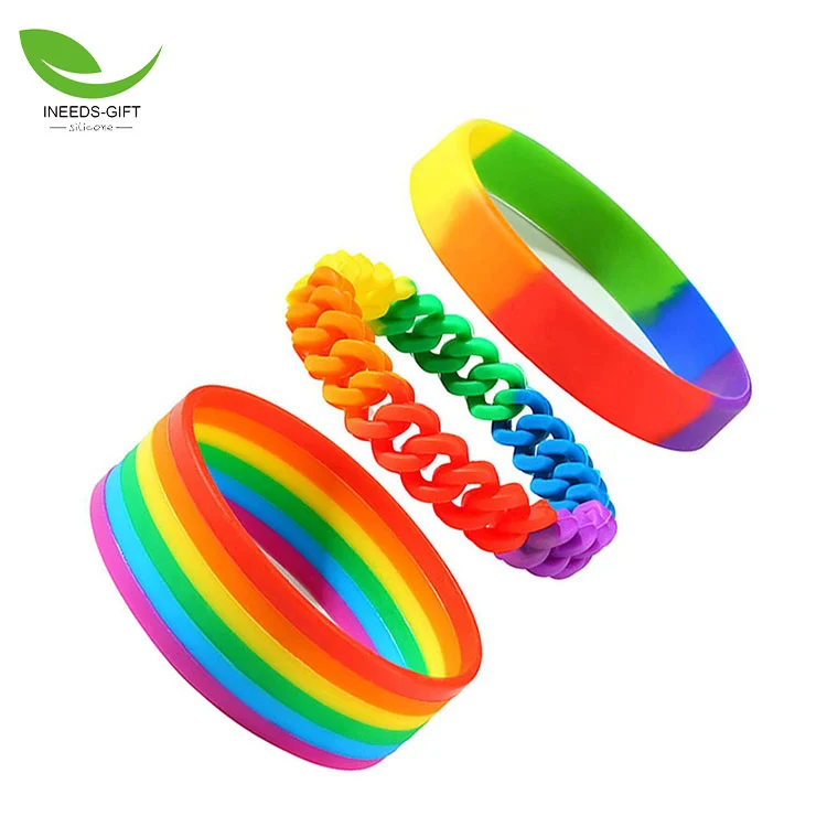 Pulsera de silicona con giro arcoíris